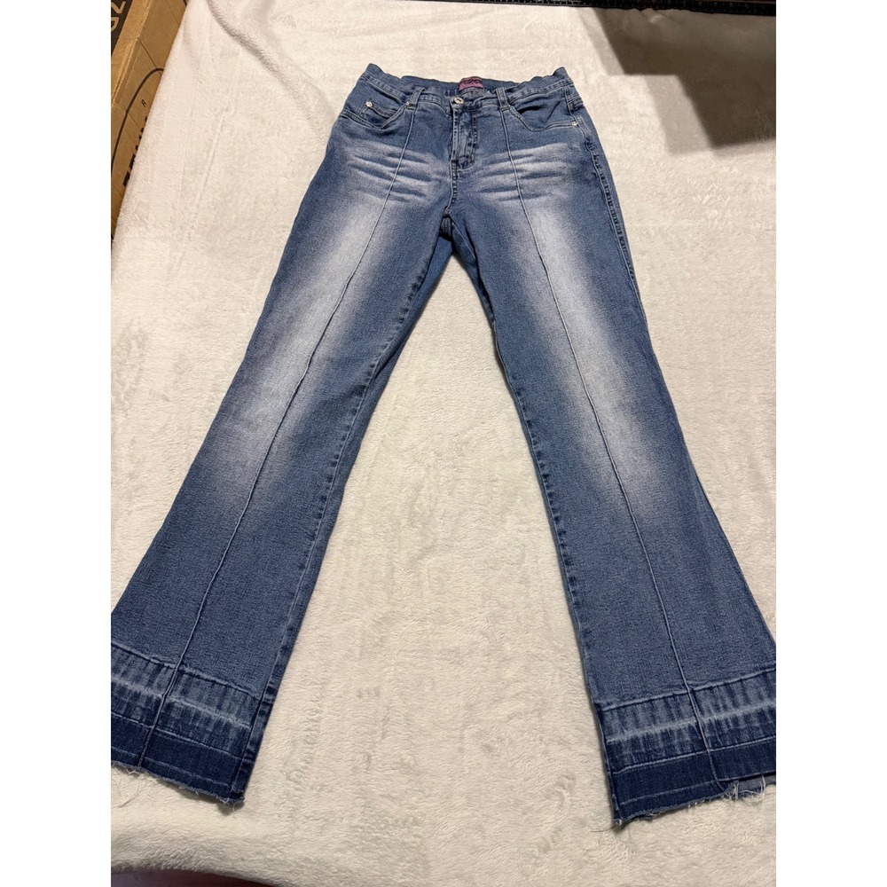 Vintage Lizzie McGuire Limited Too Disney Flare Jeans Blue Seam Front Y2K Kids